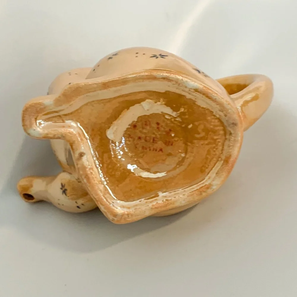 Vintage Maneki Neko Chinese Iridescent Lucky Cat Teapot - Picture 7 of 10